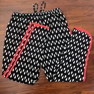 Kate & Mallory Women Geometric Joggers Pants Size L - Pink Watermelon Stripe